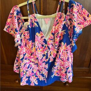 Lilly Pulitzer halter & cold shoulder top